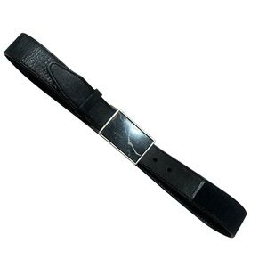 🖤 Leather Island by Bill Lavin Belt w/ Decorative Marble-Style Buckle